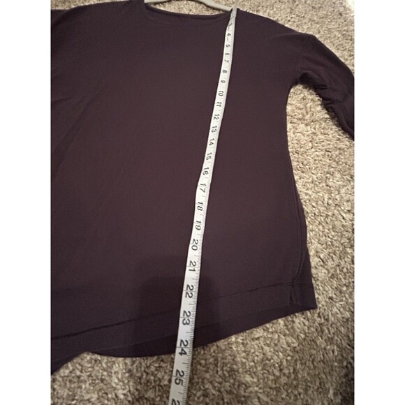 Lululemon L To The Point Long Sleeve Asymmetrical Tie T-shirt Plum No Tag - Picture 8 of 11